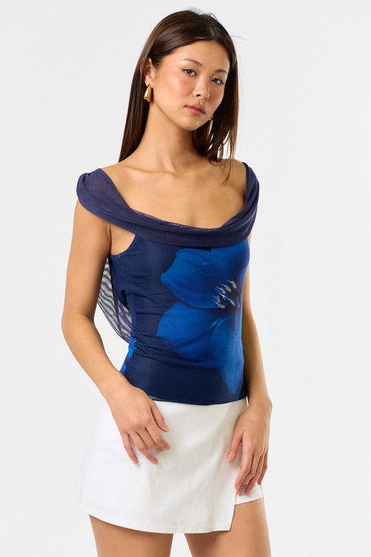 Blue Flower Top