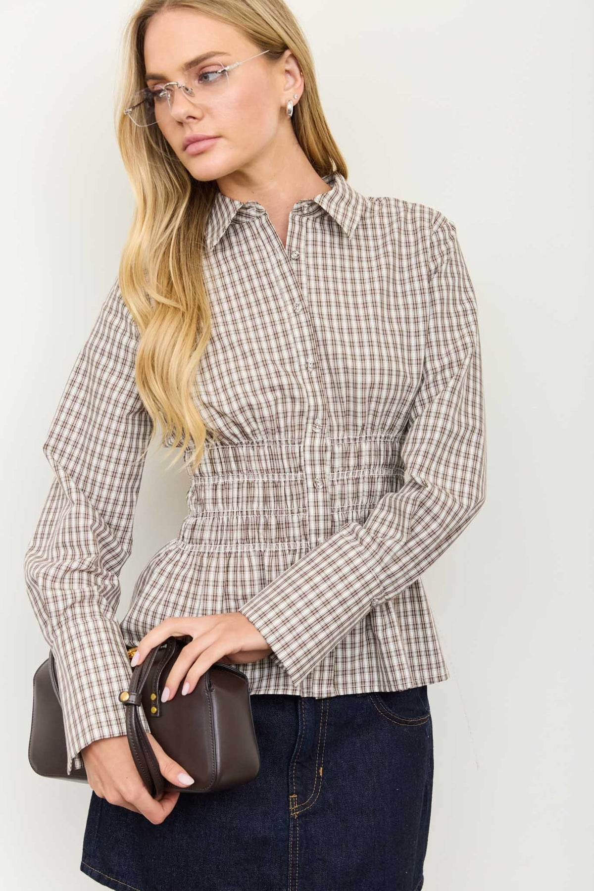 Cider Plaid Top