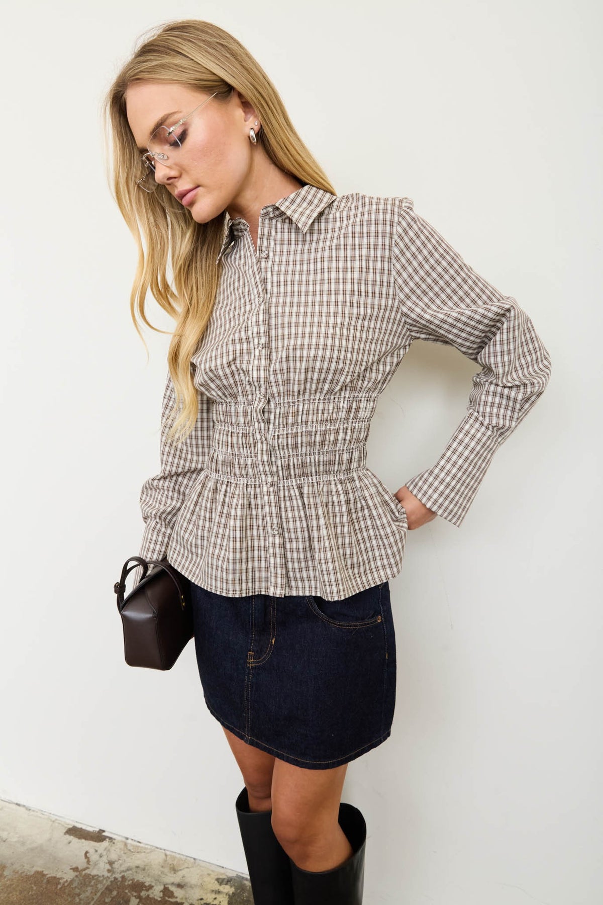 Cider Plaid Top