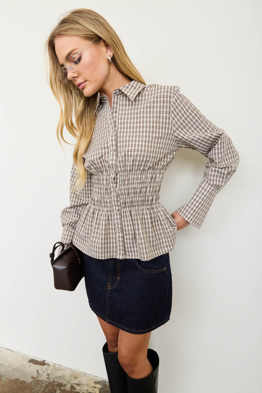 Cider Plaid Top
